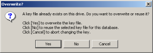 Key File Overwrite Prompt on Windows 2000/XP